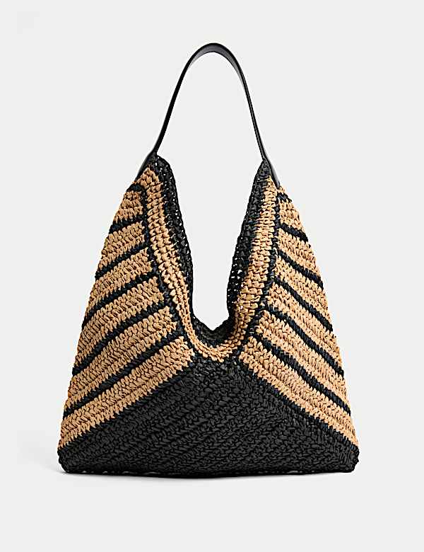 Straw Striped Shoulder Bag - PL