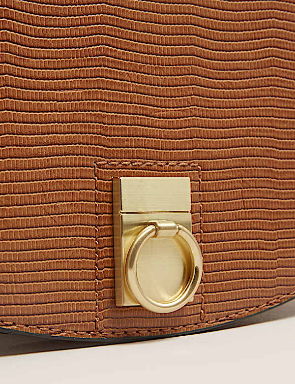 Faux Leather Saddle Cross Body Bag