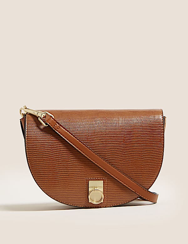 Faux Leather Saddle Cross Body Bag