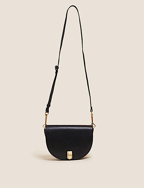 Faux Leather Saddle Cross Body Bag