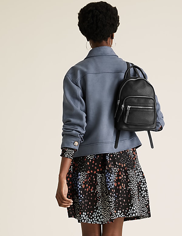 Faux leather mini backpack discount