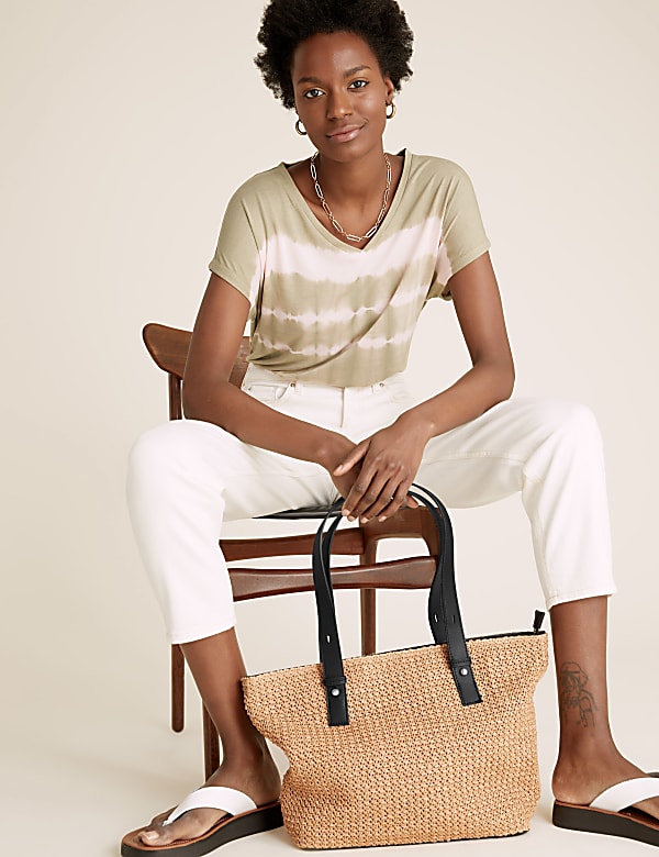 Straw Tote Bag BLACK Bags M S MY