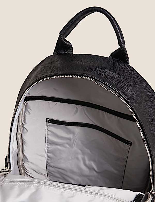 Faux Leather Zip Around Backpack