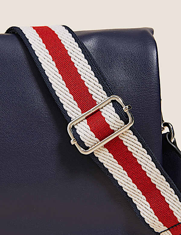 Faux Leather Messenger Cross Body Bag