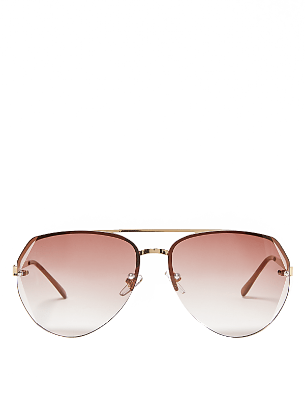 Rimless Aviator Sunglasses