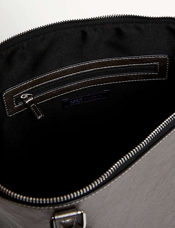 Faux Leather Croc Effect Tote Bag