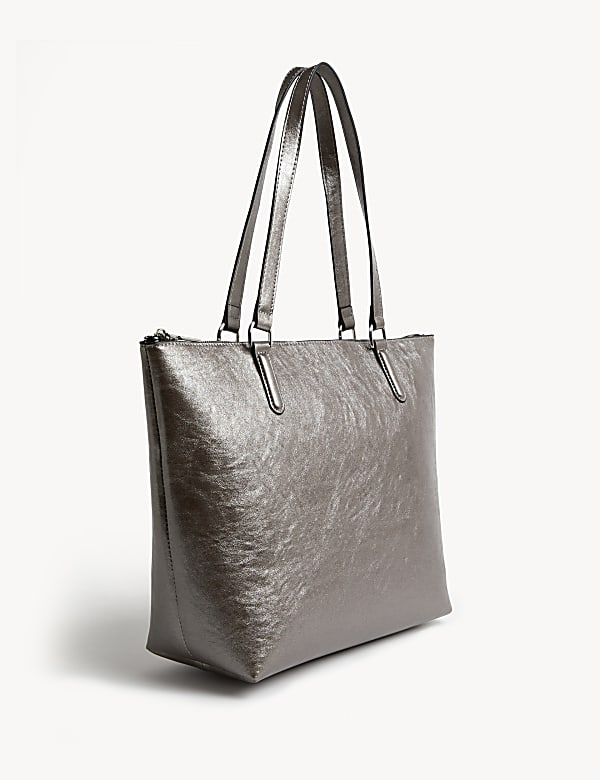 Faux Leather Croc Effect Tote Bag