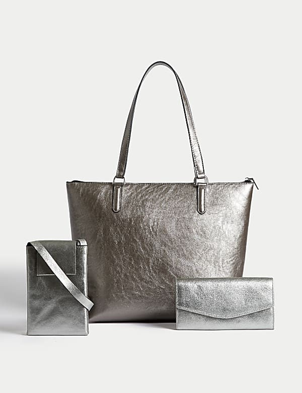 Faux Leather Croc Effect Tote Bag