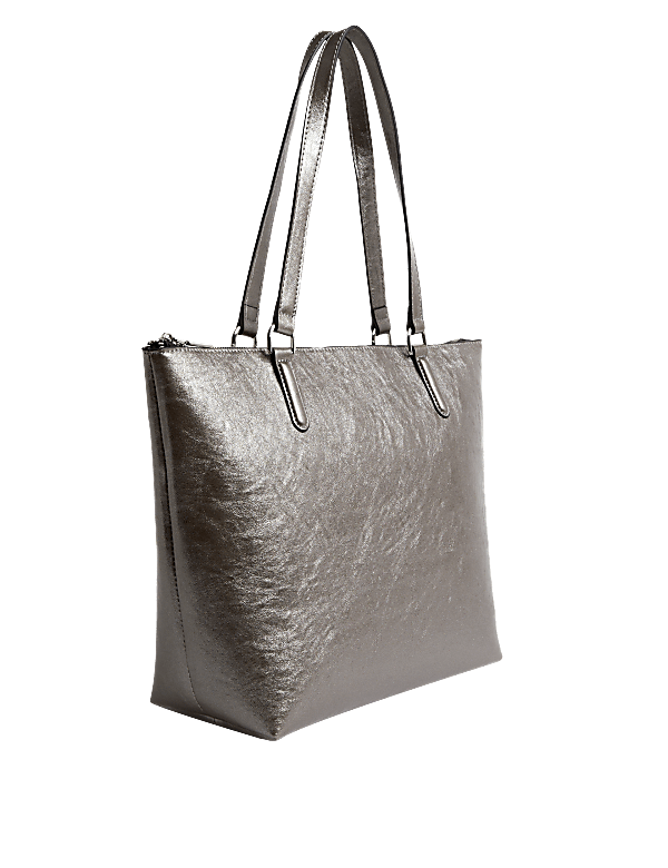 Faux Leather Croc Effect Tote Bag
