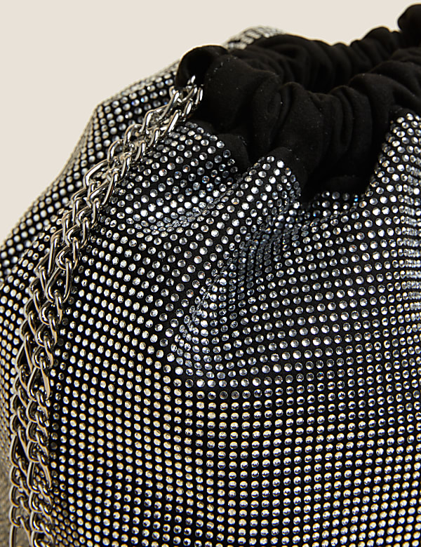 Faux Leather Drawstring Shoulder Bag