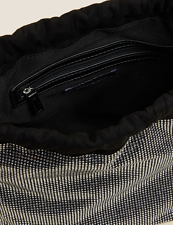 Faux Leather Drawstring Shoulder Bag