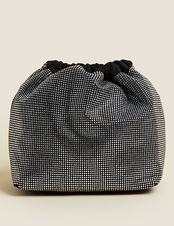 Faux Leather Drawstring Shoulder Bag