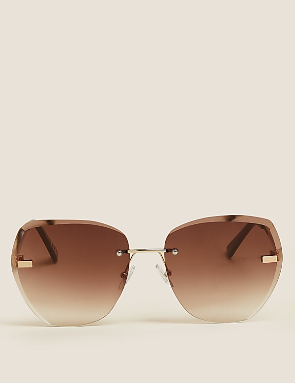 Rimless Oversized Sunglasses