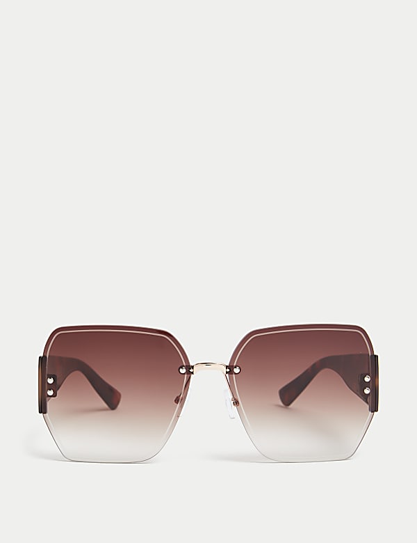 Rimless Aviator Sunglasses Sunglasses M S ES