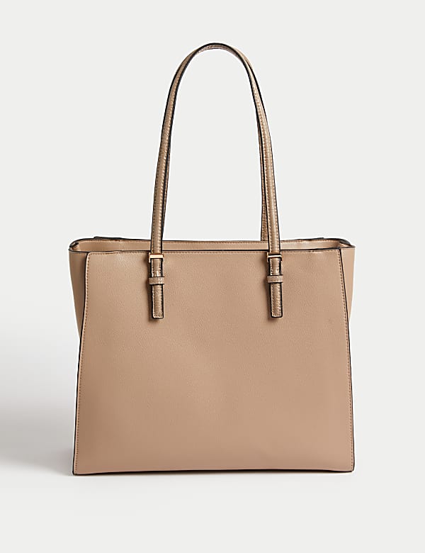 Faux Leather Tote Bag - NO