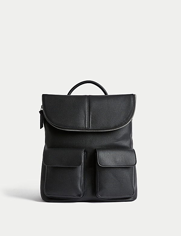 Faux Leather Backpack - QA