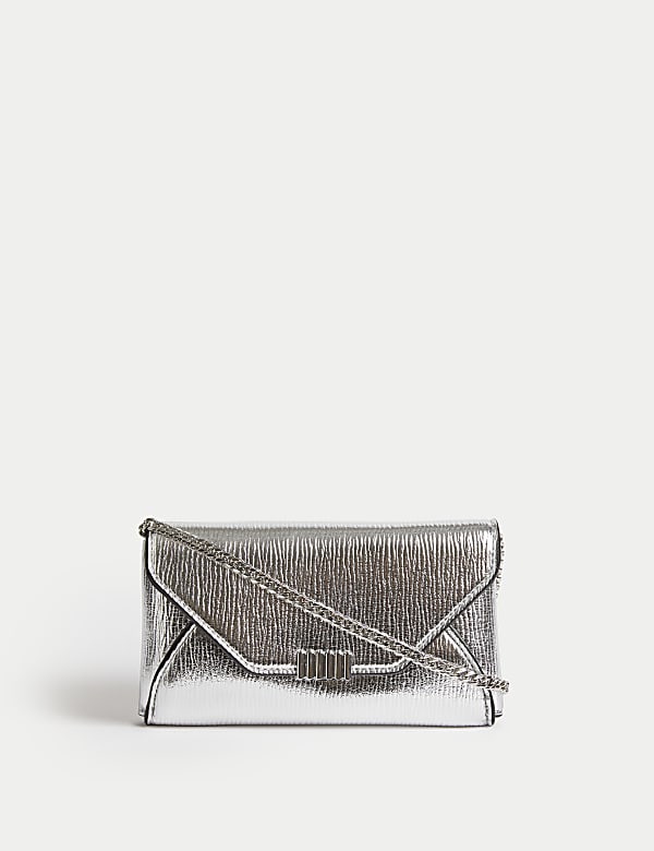 Metallic Chain Strap Clutch Bag - CZ