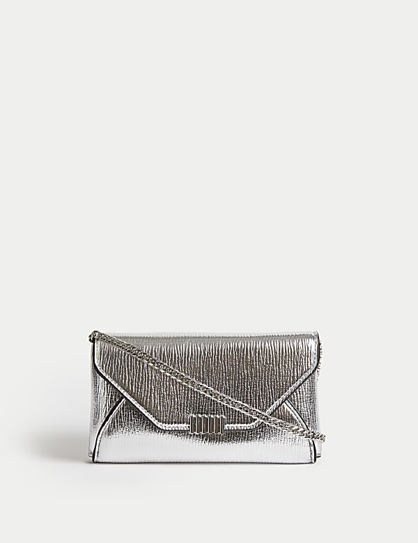 Metallic Chain Strap Clutch Bag - CY