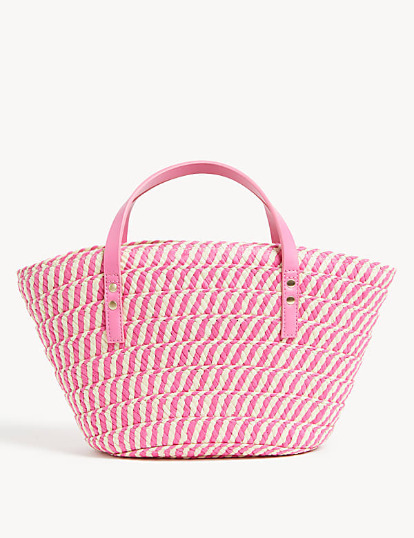 Straw Drawstring Tote Bag