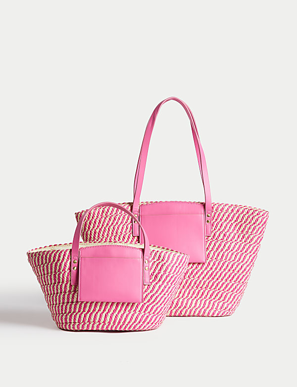 Straw Drawstring Tote Bag