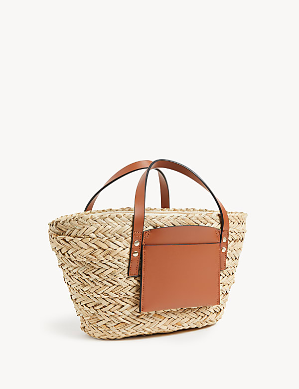Straw Drawstring Tote Bag