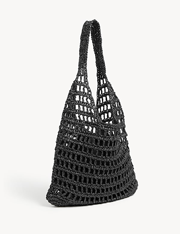 Straw Drawstring Tote Bag