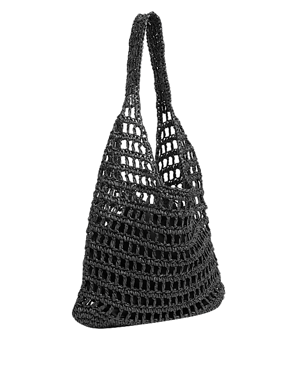 Straw Drawstring Tote Bag