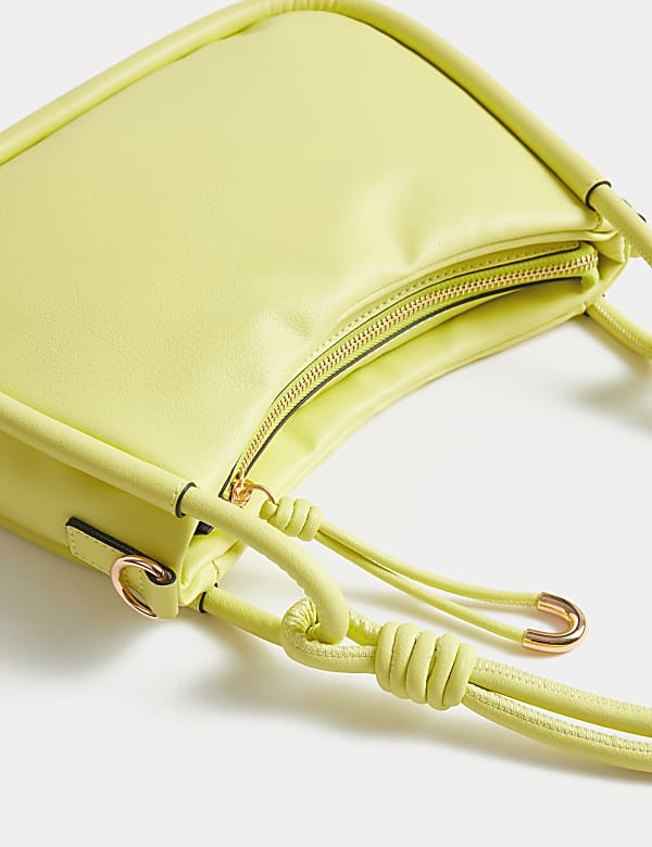 Faux Leather Top Handle Grab Bag