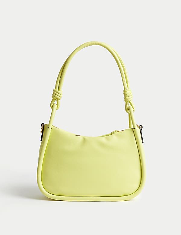 Faux Leather Top Handle Grab Bag