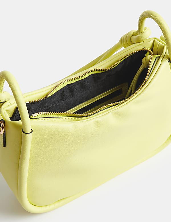 Faux Leather Top Handle Grab Bag