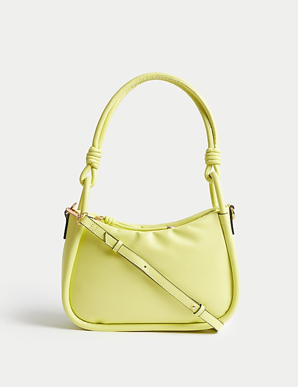 Faux Leather Top Handle Grab Bag
