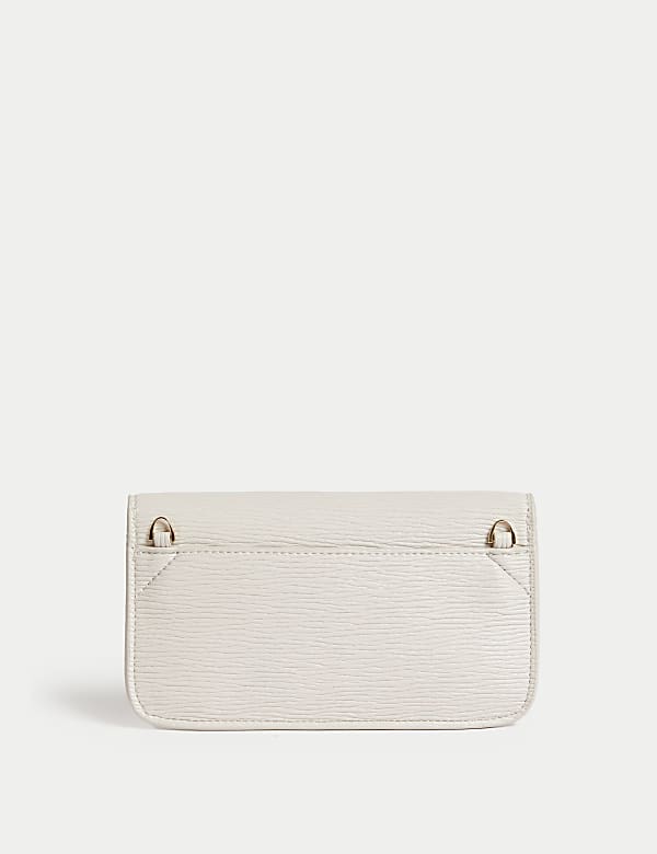 Faux Leather Chain Strap Clutch Bag - MX