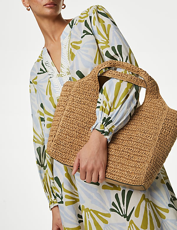 Straw Shoulder Bag CHOCOLATE Bags M S CN
