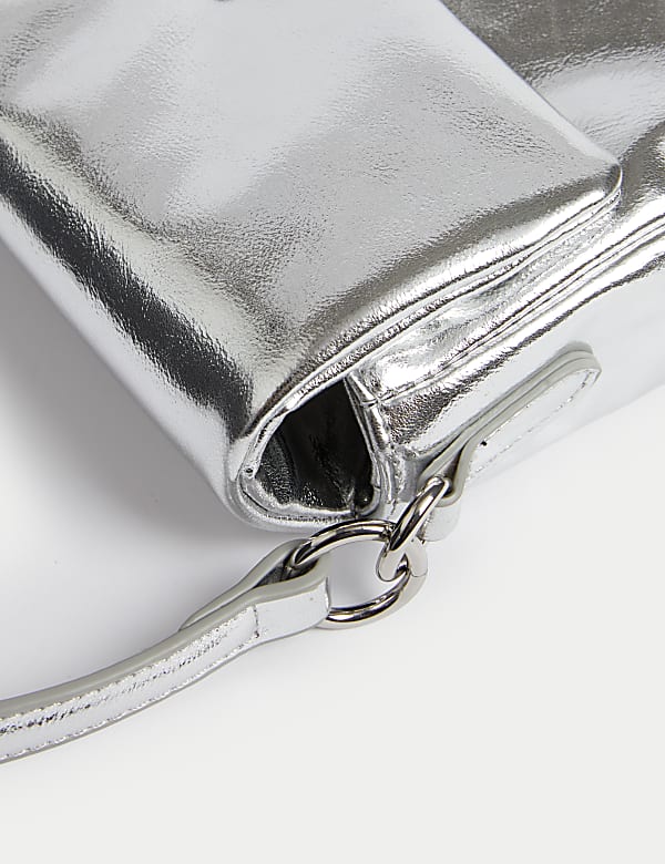 Faux Leather Puffy Baguette Bag - BN
