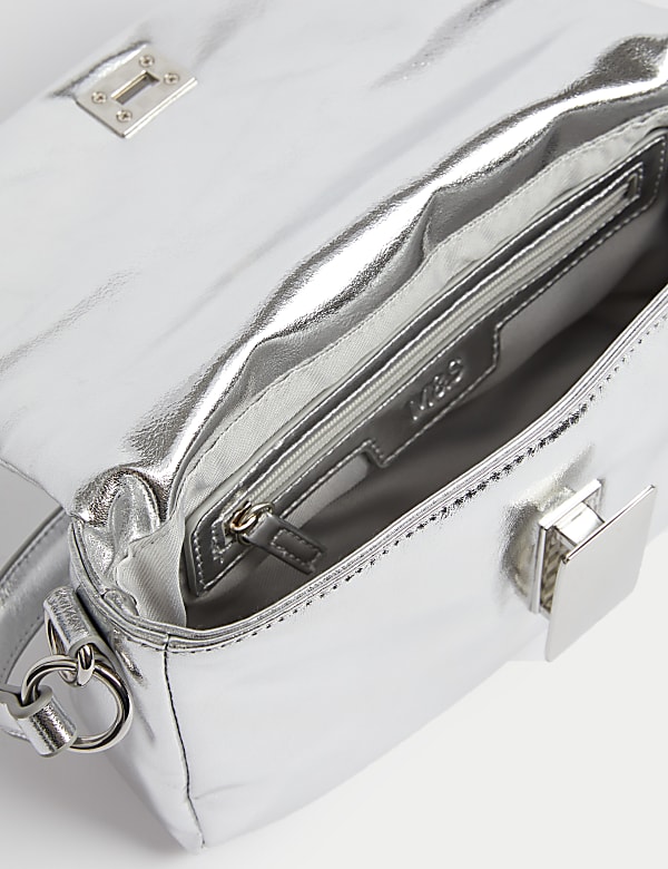 Faux Leather Puffy Baguette Bag - BN