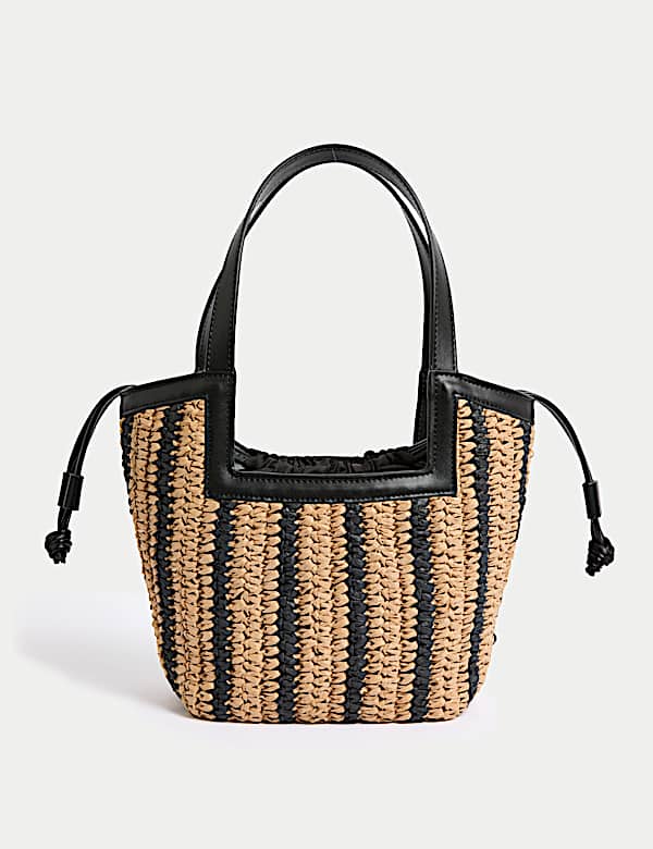 Straw Drawstring Tote Bag - US