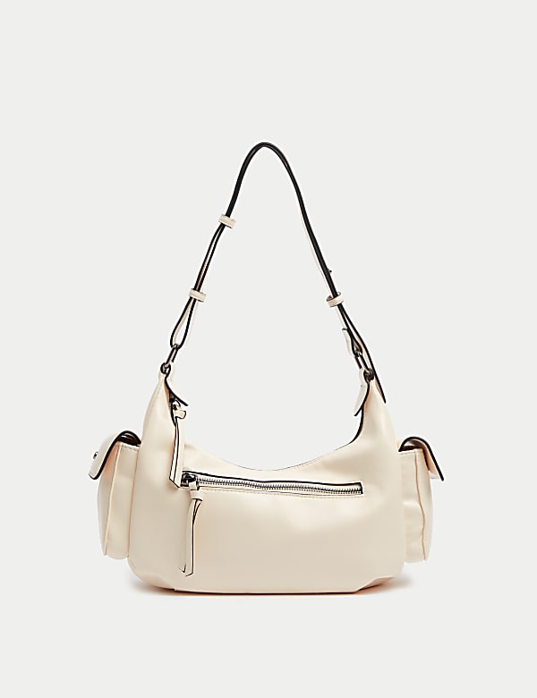 Faux Leather Utility Shoulder Bag - MX