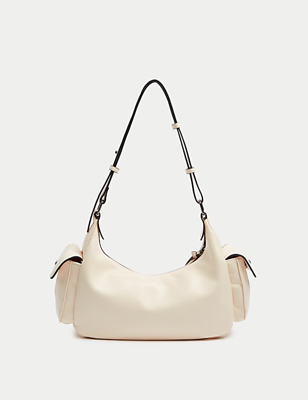 Faux Leather Utility Shoulder Bag - MX