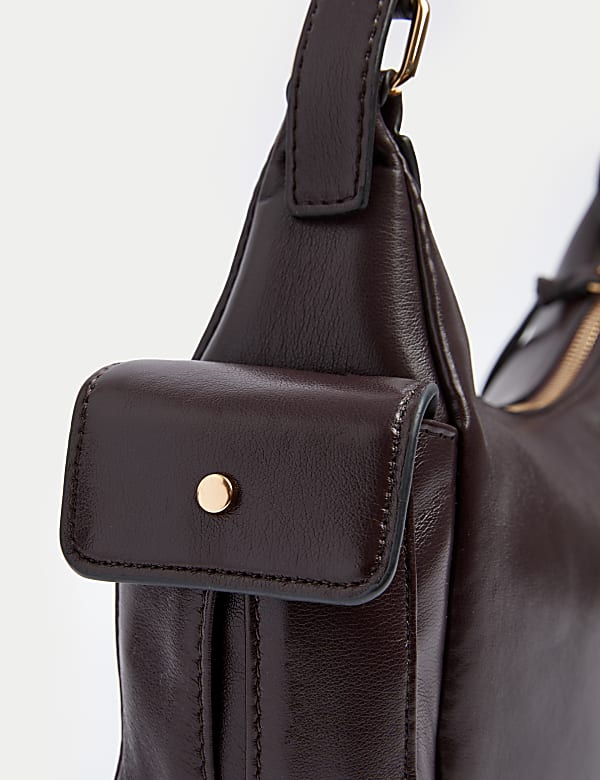 Faux Leather Utility Shoulder Bag - JO