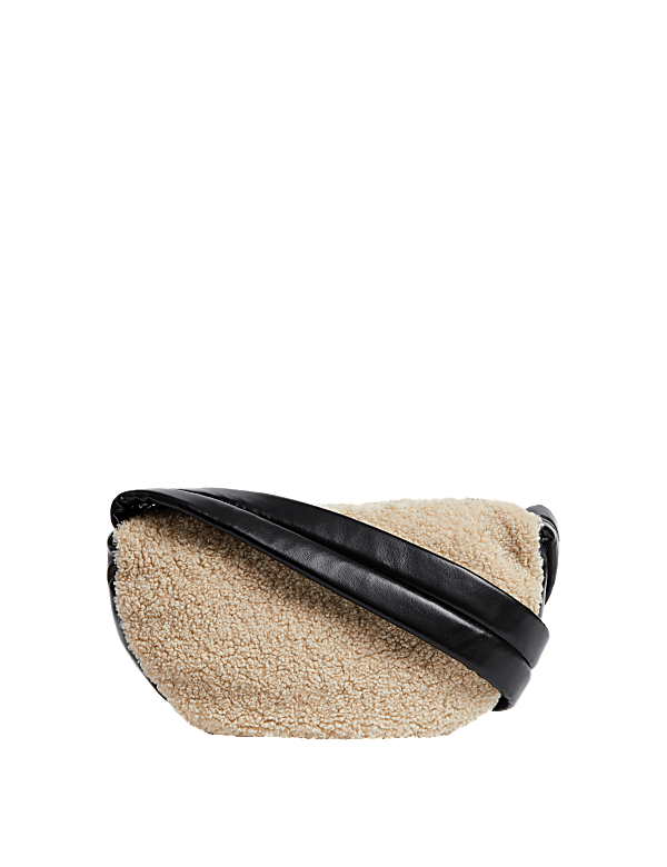 Faux Shearling Cross Body Bag