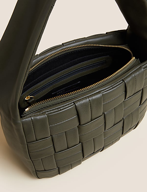Leather Woven Shoulder Bag