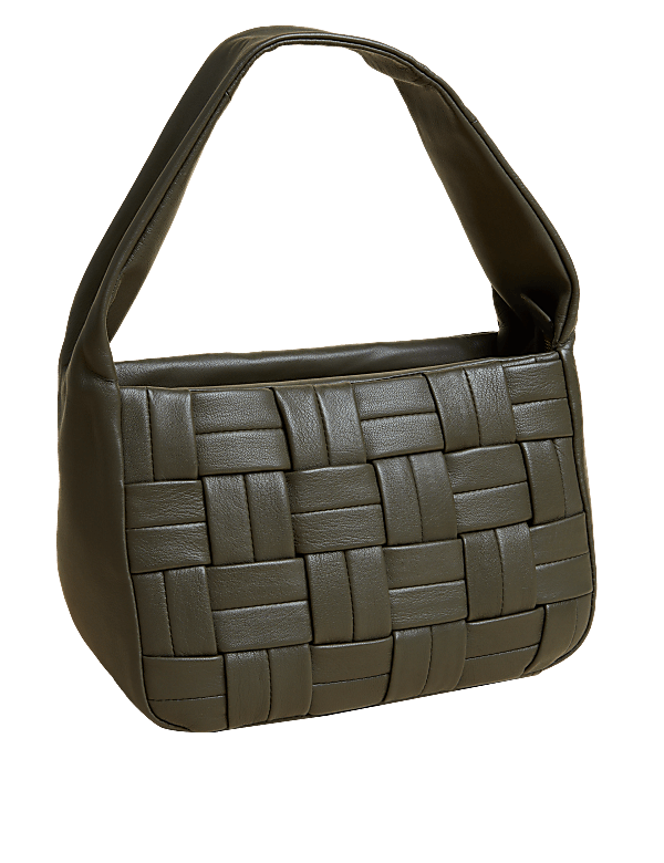 Leather Woven Shoulder Bag