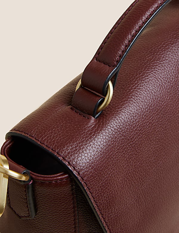 Leather Top Handle Cross Body Bag