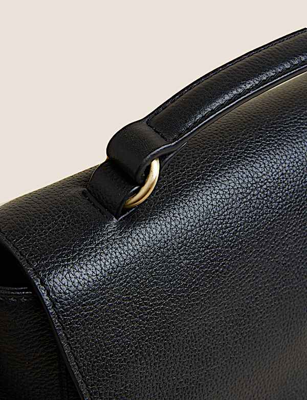 Leather Top Handle Cross Body Bag