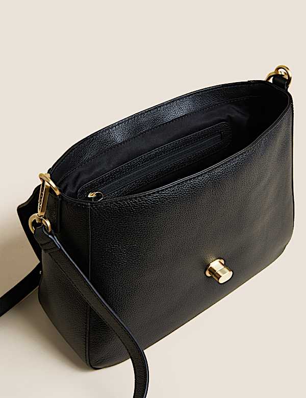 Leather Top Handle Cross Body Bag