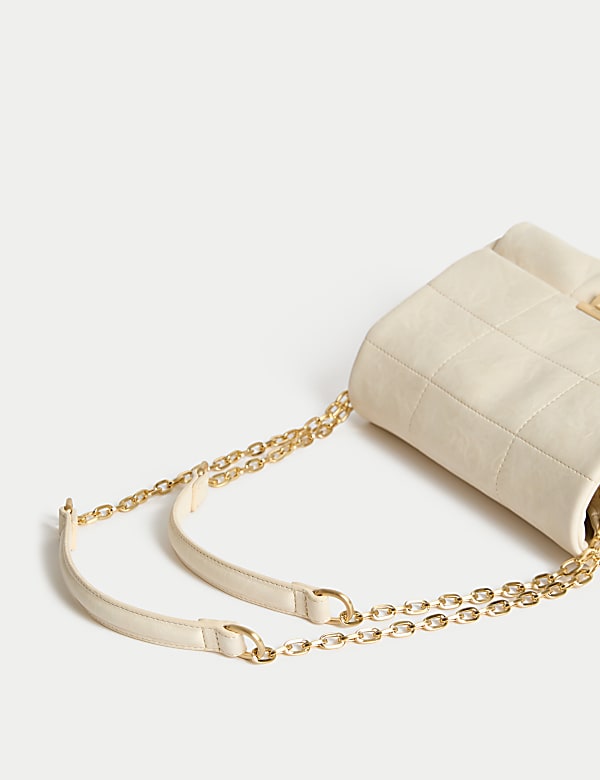 Faux Leather Quilted Shoulder Bag