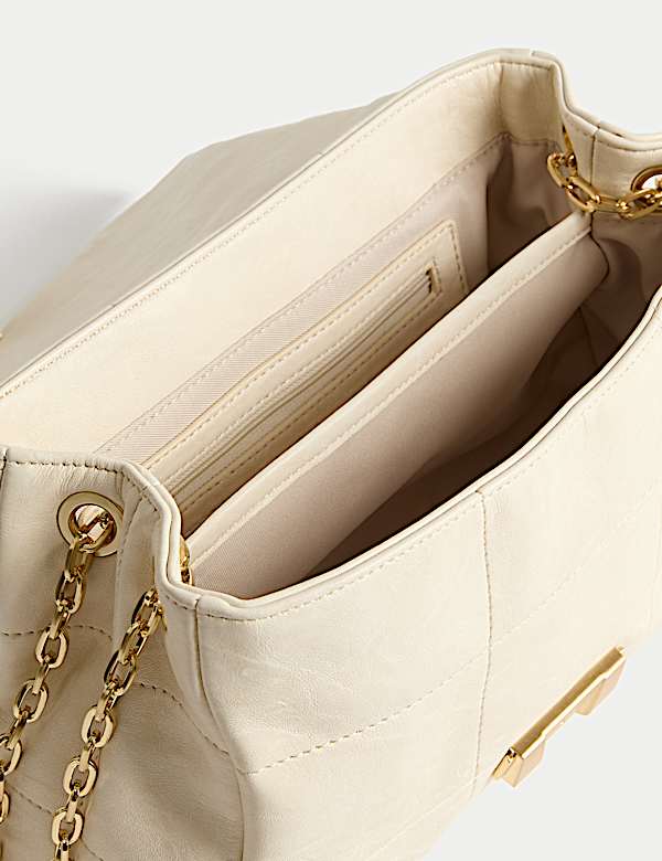 Faux Leather Quilted Shoulder Bag
