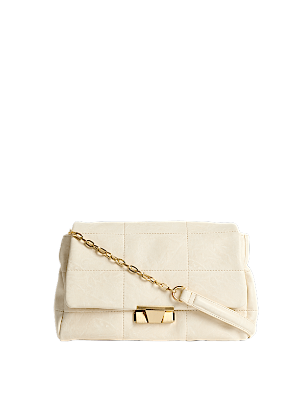 Faux Leather Quilted Shoulder Bag