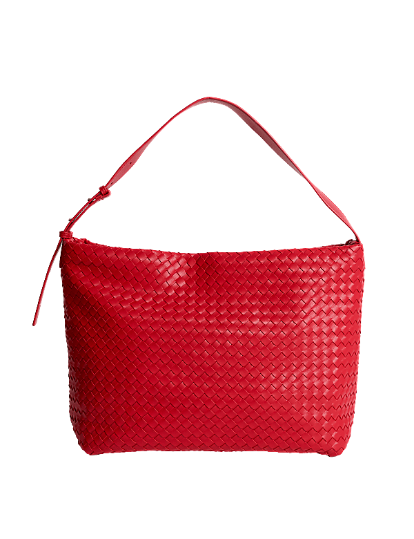 Faux Leather Woven Shoulder Strap