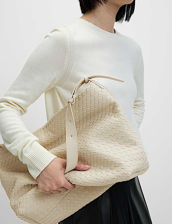 Faux Leather Woven Shoulder Strap - GR